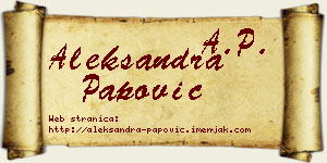 Aleksandra Papović vizit kartica